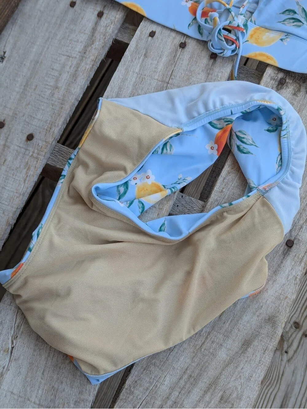 Shade & Shore Bikini Set XL Blue Citrus Print High Waist Two Piece Swimsuit - Picture 7 of 9